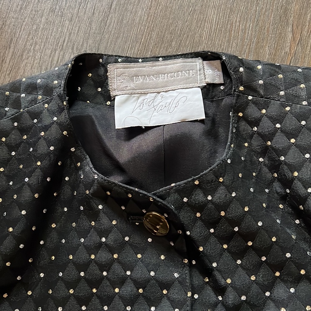 ☀Evan Picone Lord & Taylor women Gold polka dot Blazer size 8 - Picture 4 of 9